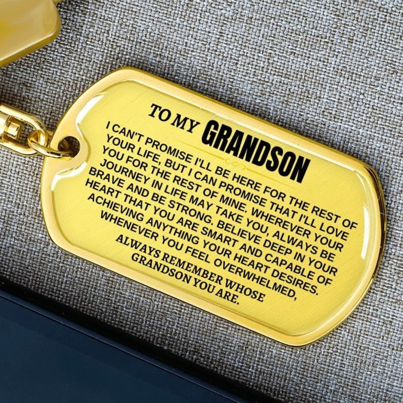 To My Grandson | Remember Whose Grandson You Are | Personalized Keychain - SS293V2