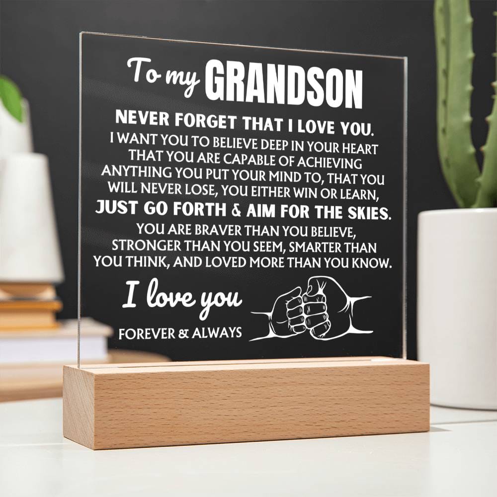 To My Grandson  "You Will Never Lose" | Acrylic Lamp ❤️ AC48