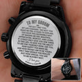 To My Groom - Engraved Premium Watch - SS166-GR