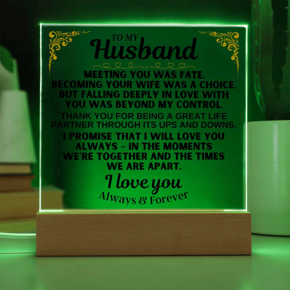 To My Husband - LED-Lit Acrylic Plaque - AC29
