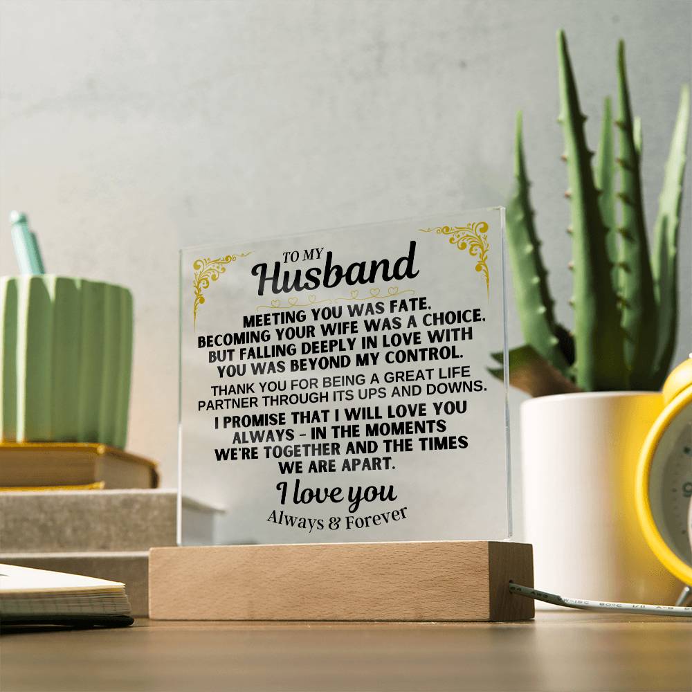 To My Husband - LED-Lit Acrylic Plaque - AC29
