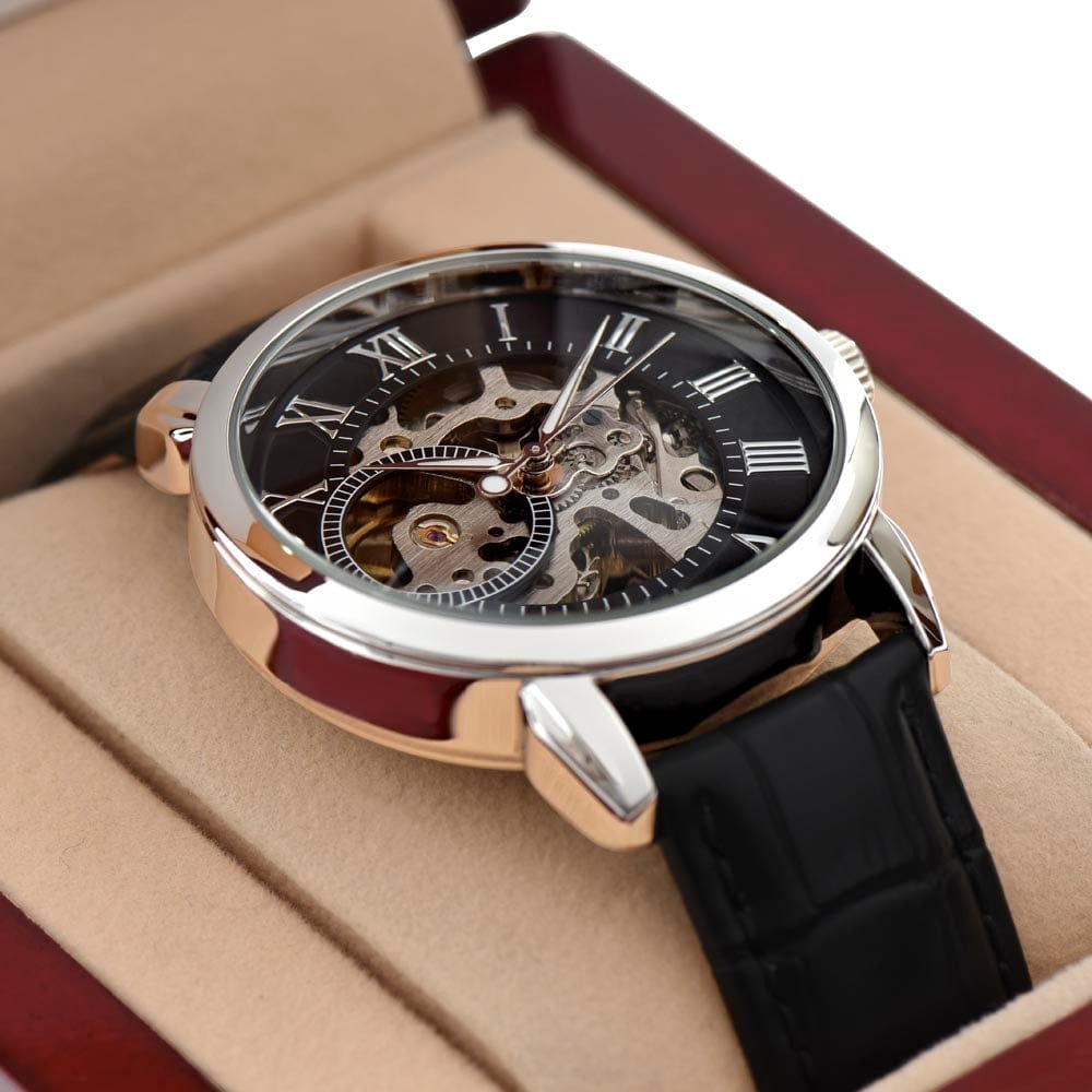 To My Husband - Premium Automatic Openwork Watch - Gift Set - SS215