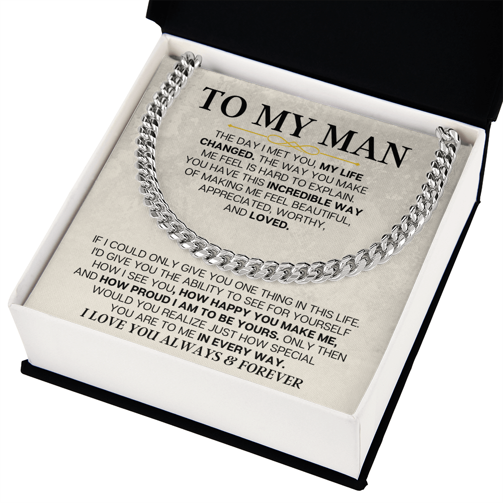 To My Man - Cuban Link - Special Gift Set - SS166V2