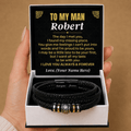 To My Man - I Love You Forever - Personalized Braided Bracelet Gift Set - SS620