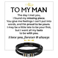 To My Man | Love You Forever | Braided Bracelet Gift Set - SS579