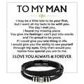 To My Man | My Missing Piece | Braided Bracelet Gift Set - SS584