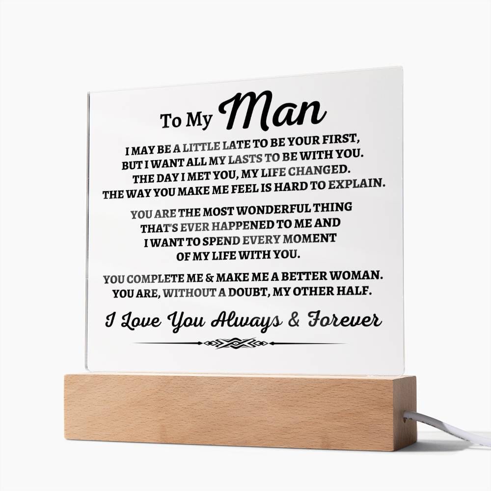 To My Man "You Complete Me" Acrylic Plaque - AC07