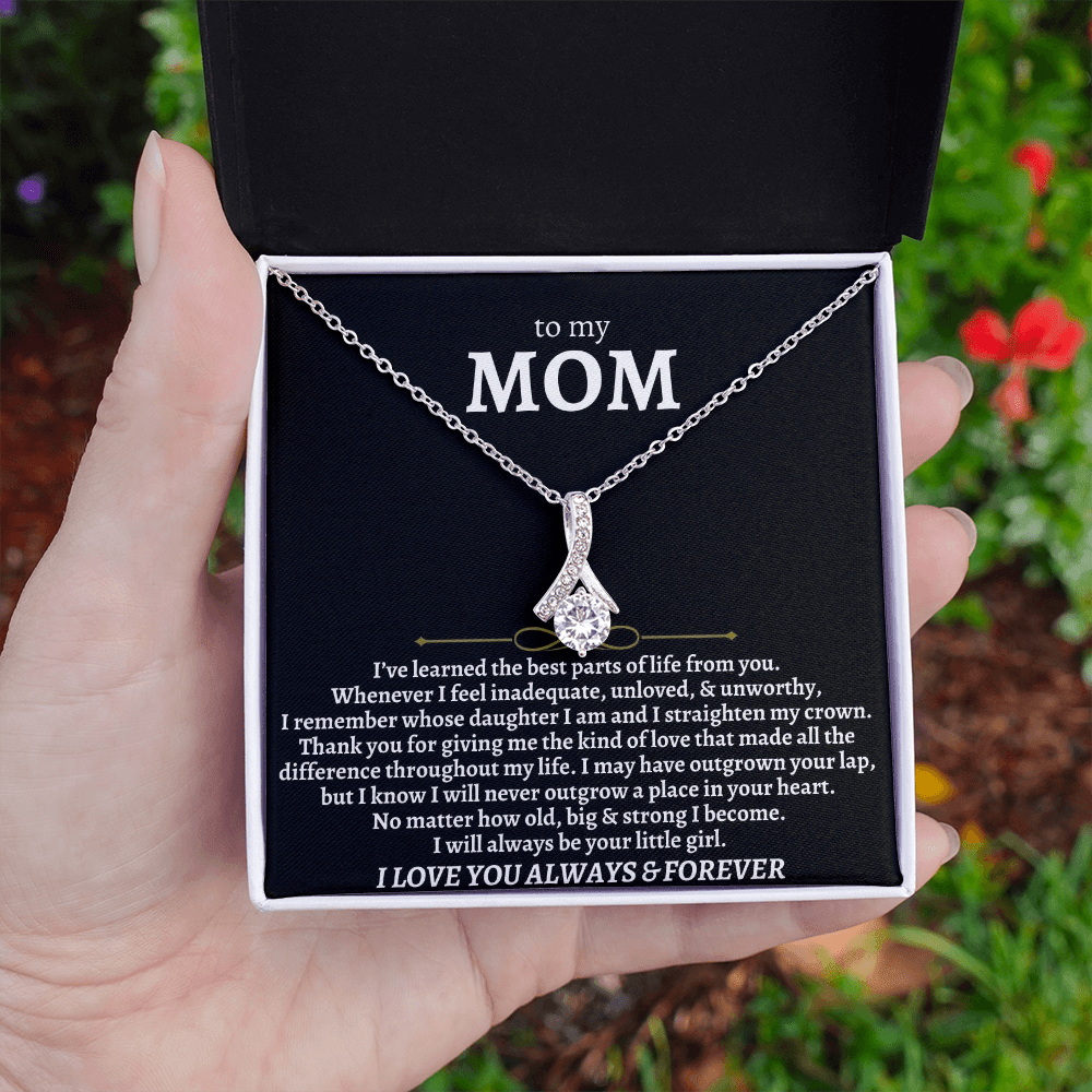 Keepsake message card from a daughter to her mom