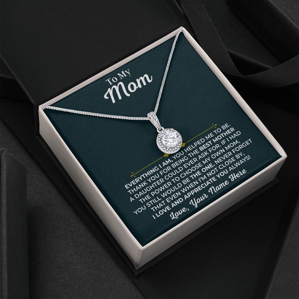 Keepsake message card from a daughter to her mom