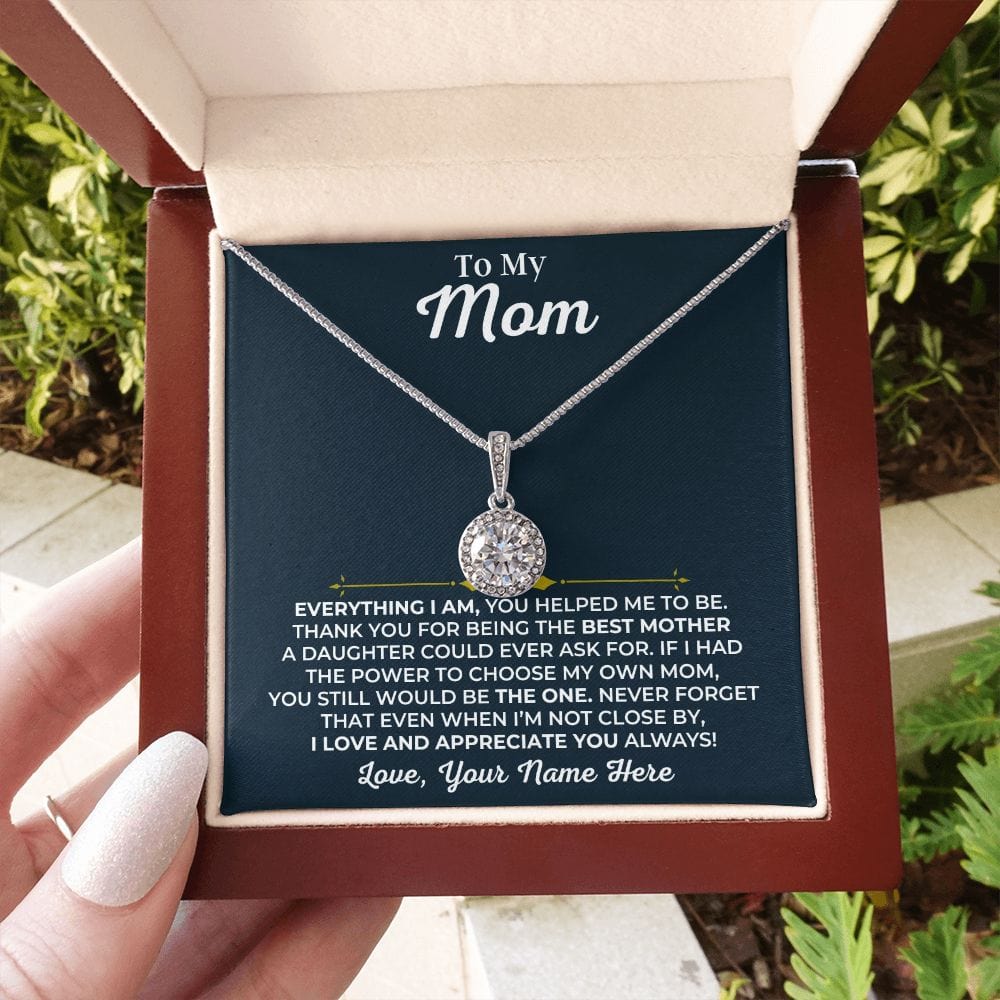 Necklace in the mahogany style luxury box with LED