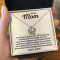 Love Knot necklace for mom with keepsake message card