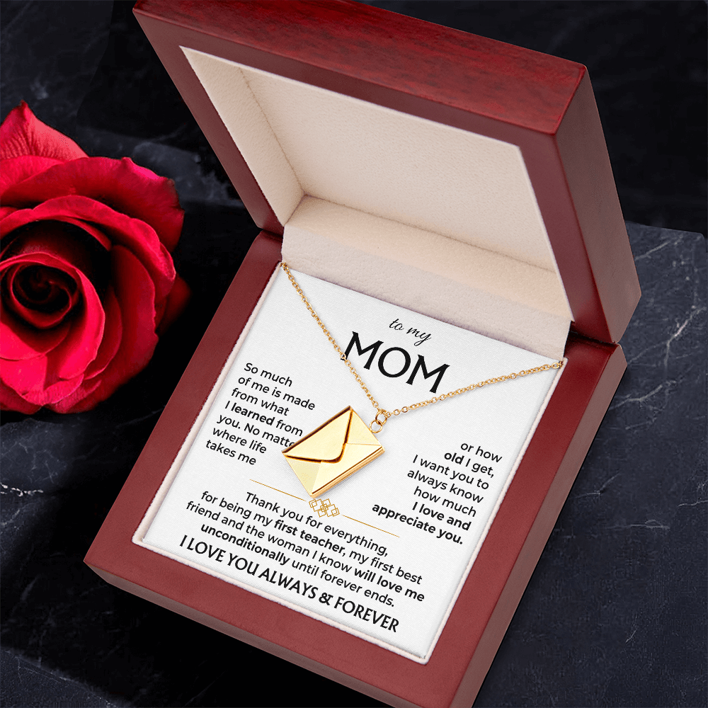 To My Mom - Love Letter Necklace - Gift Set - SS608E