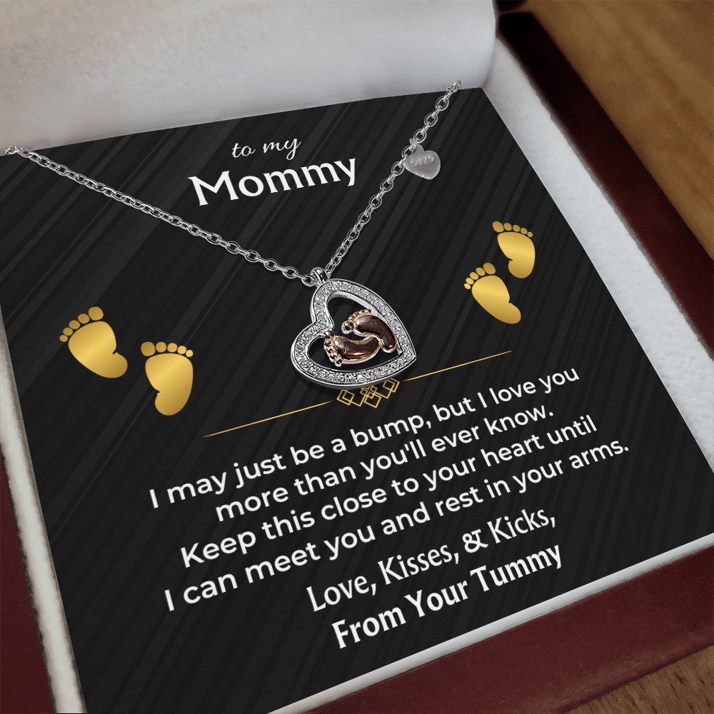 To My Mommy – Baby Feet S925 Necklace Gift Set for Expecting Moms - SS609