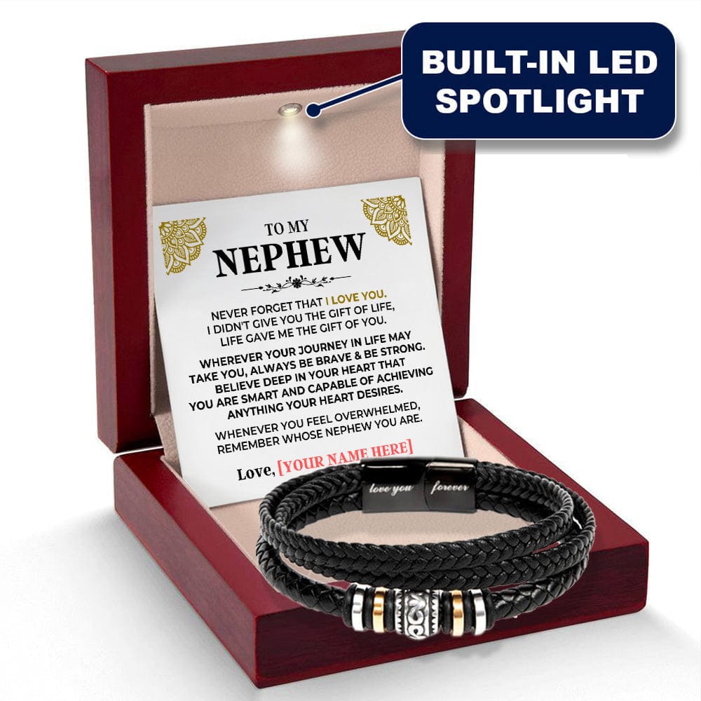 To My Nephew | Braided Leather Bracelet Gift Set - SS615