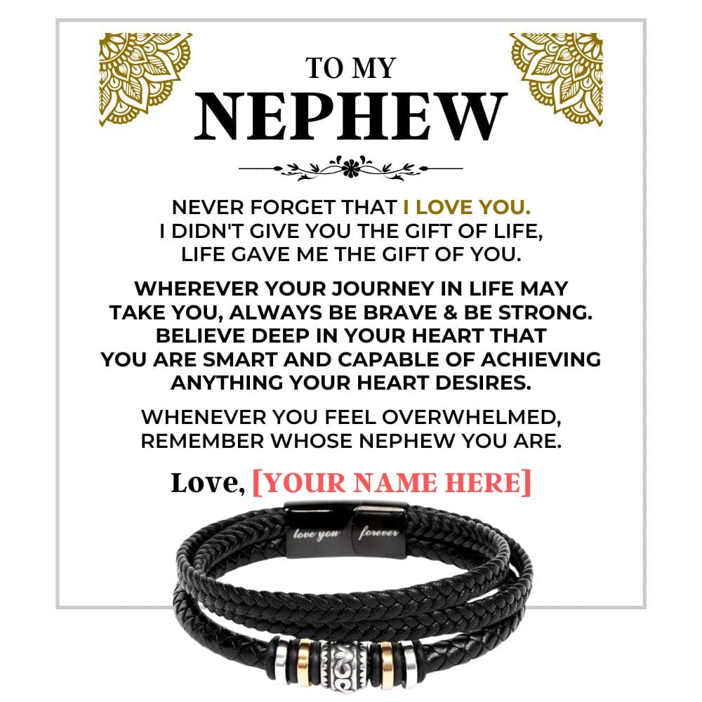 To My Nephew | Braided Leather Bracelet Gift Set - SS615