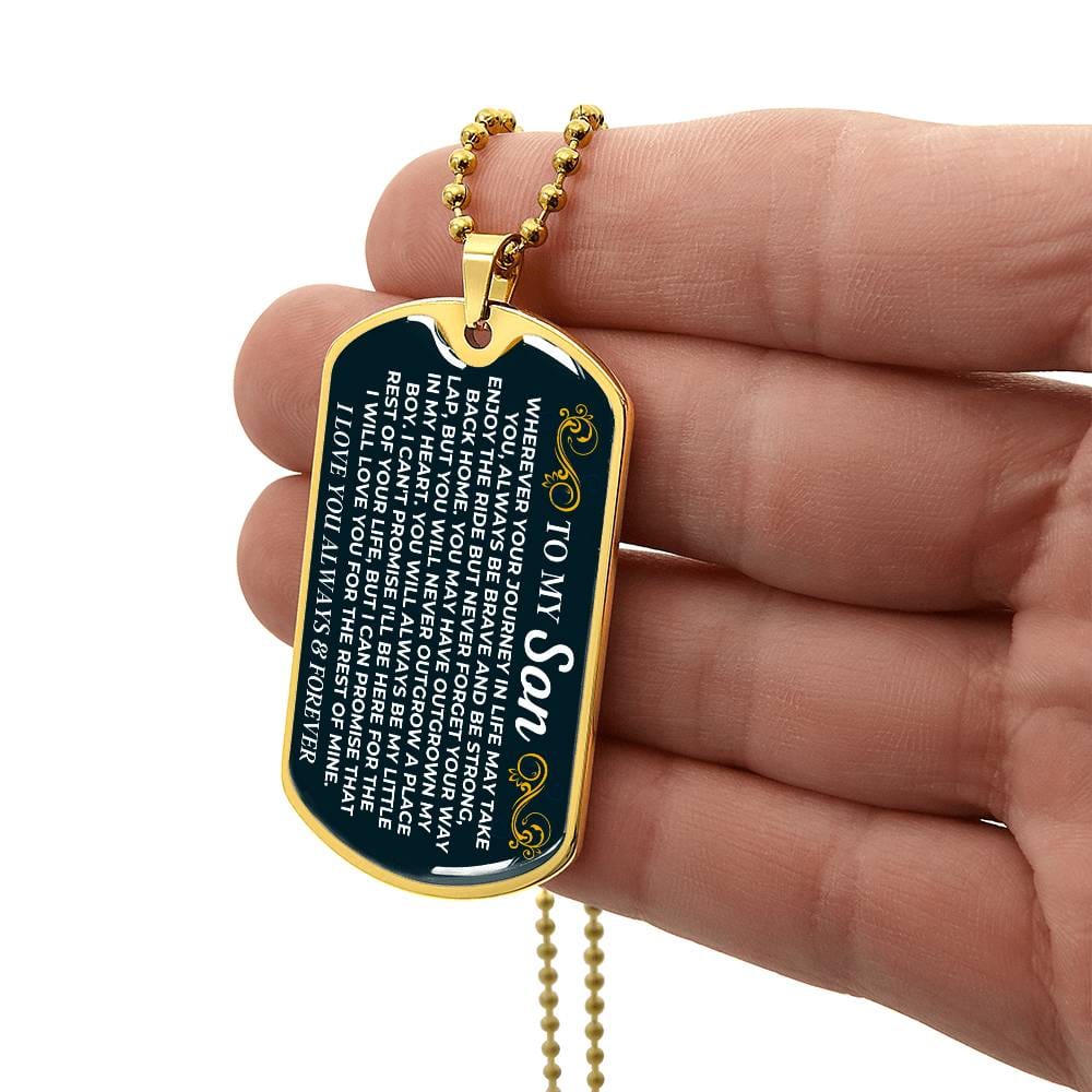 To My Son - 18k Gold Finish Love Tag - SS599