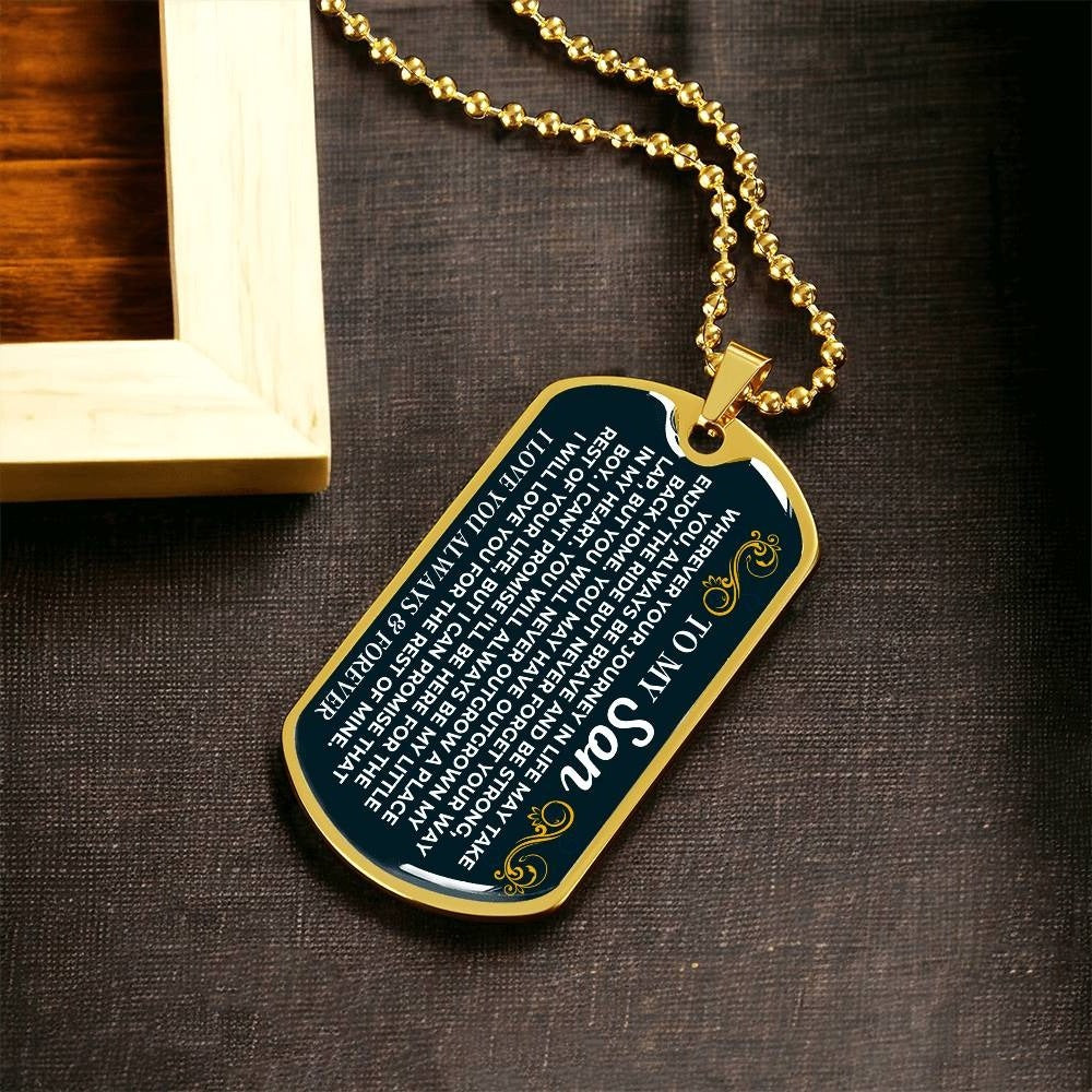 To My Son - 18k Gold Finish Love Tag - SS599