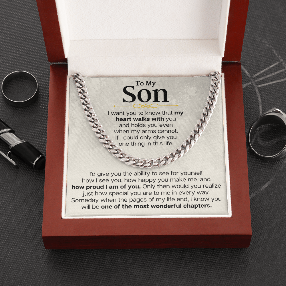 To My Son - Cuban Link Chain Gift Set - SS161-S