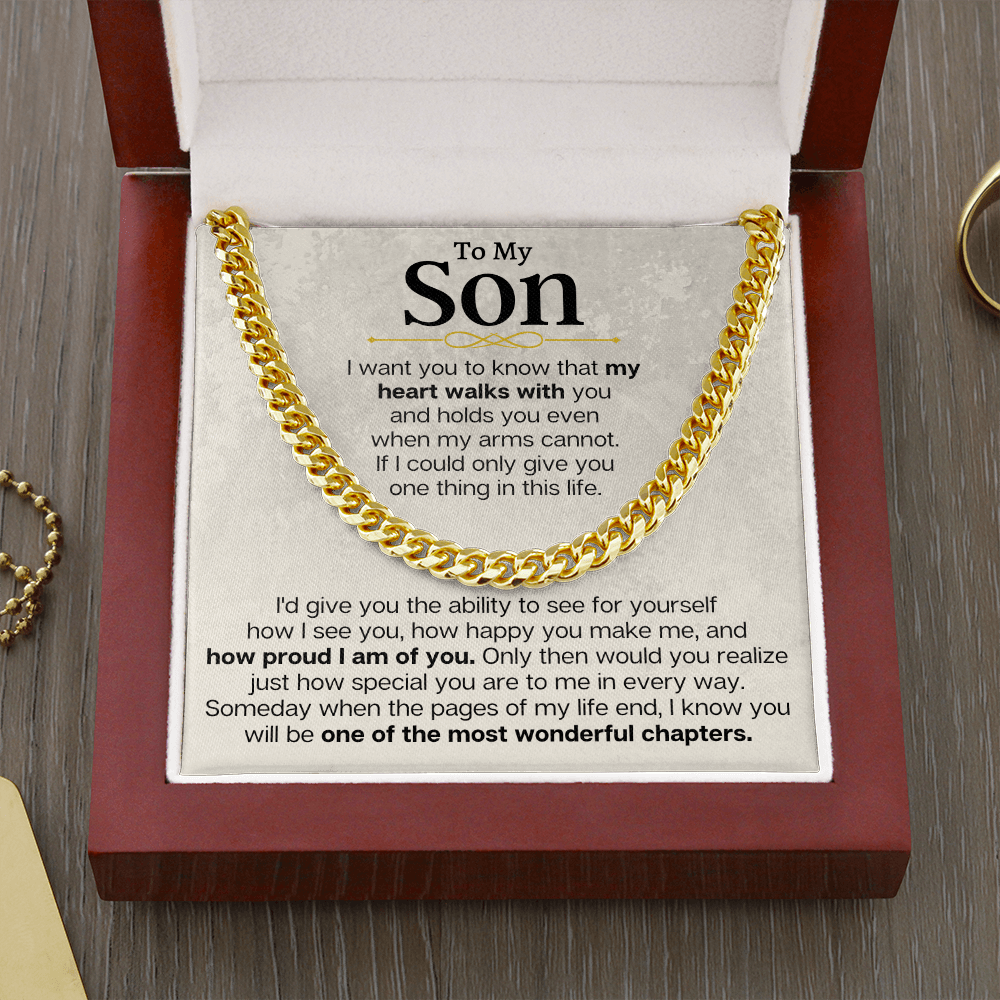 To My Son - Cuban Link Chain Gift Set - SS161-S