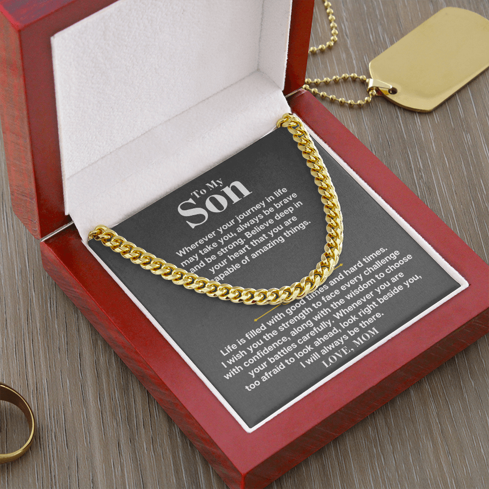 To My Son - Cuban Link Chain Gift Set - SS177