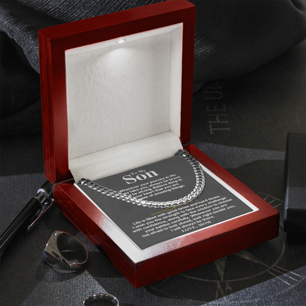 To My Son - Cuban Link Chain Gift Set - SS177