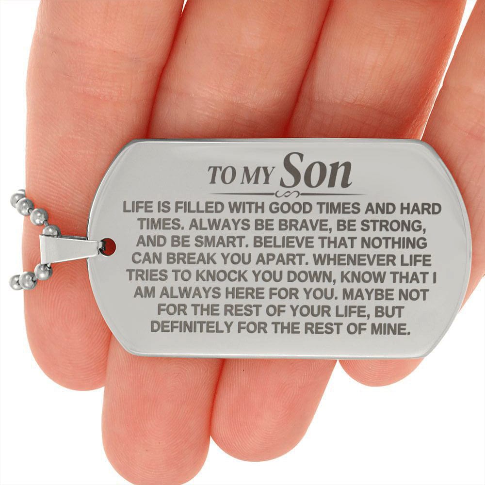 To My Son - Engraved Love Tag - SS374