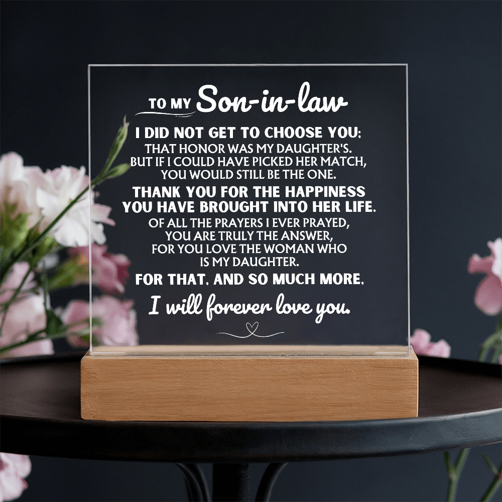 To My Son-in-Law  "Thank you for loving my daughter" Acrylic Night Lamp ❤️ AC52