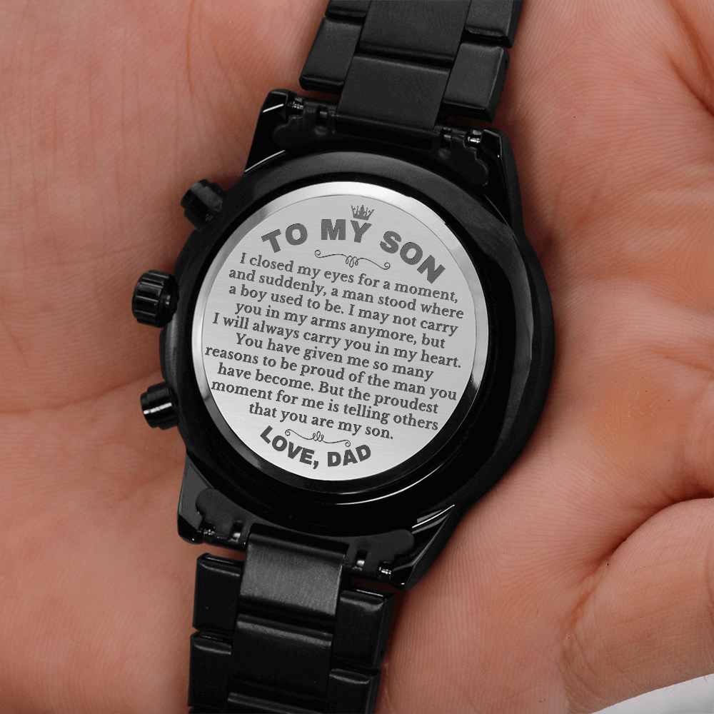 To My Son - Love Dad - Luxury Engraved Watch - SS43-V2