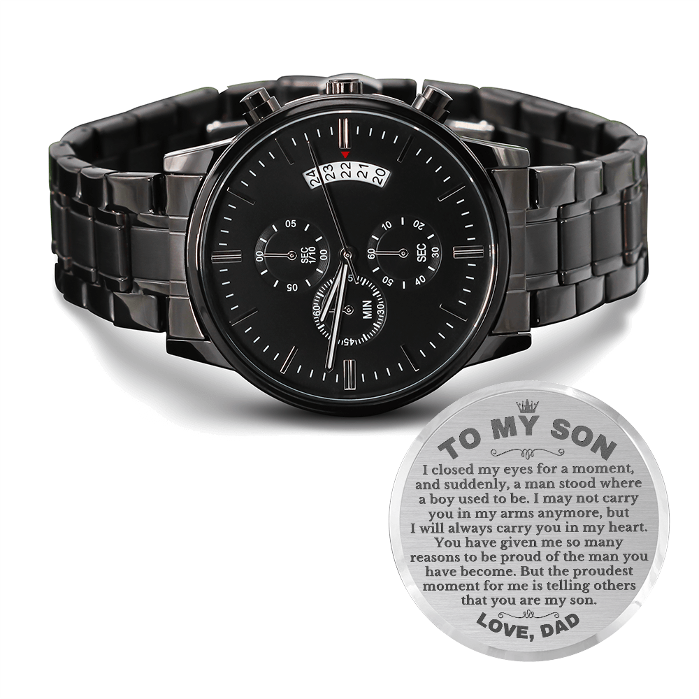 To My Son - Love Dad - Luxury Engraved Watch - SS43-V2