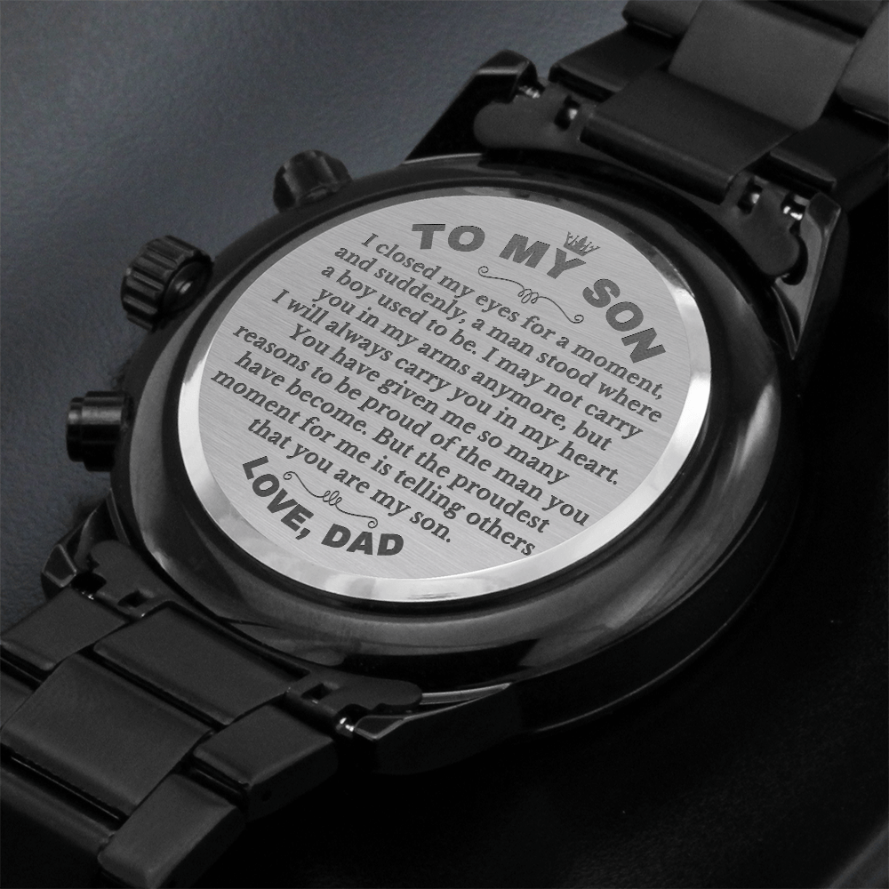 To My Son - Love Dad - Luxury Engraved Watch - SS43-V2