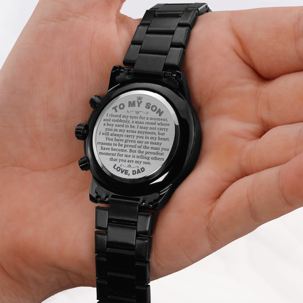 To My Son - Love Dad - Luxury Engraved Watch - SS43-V2