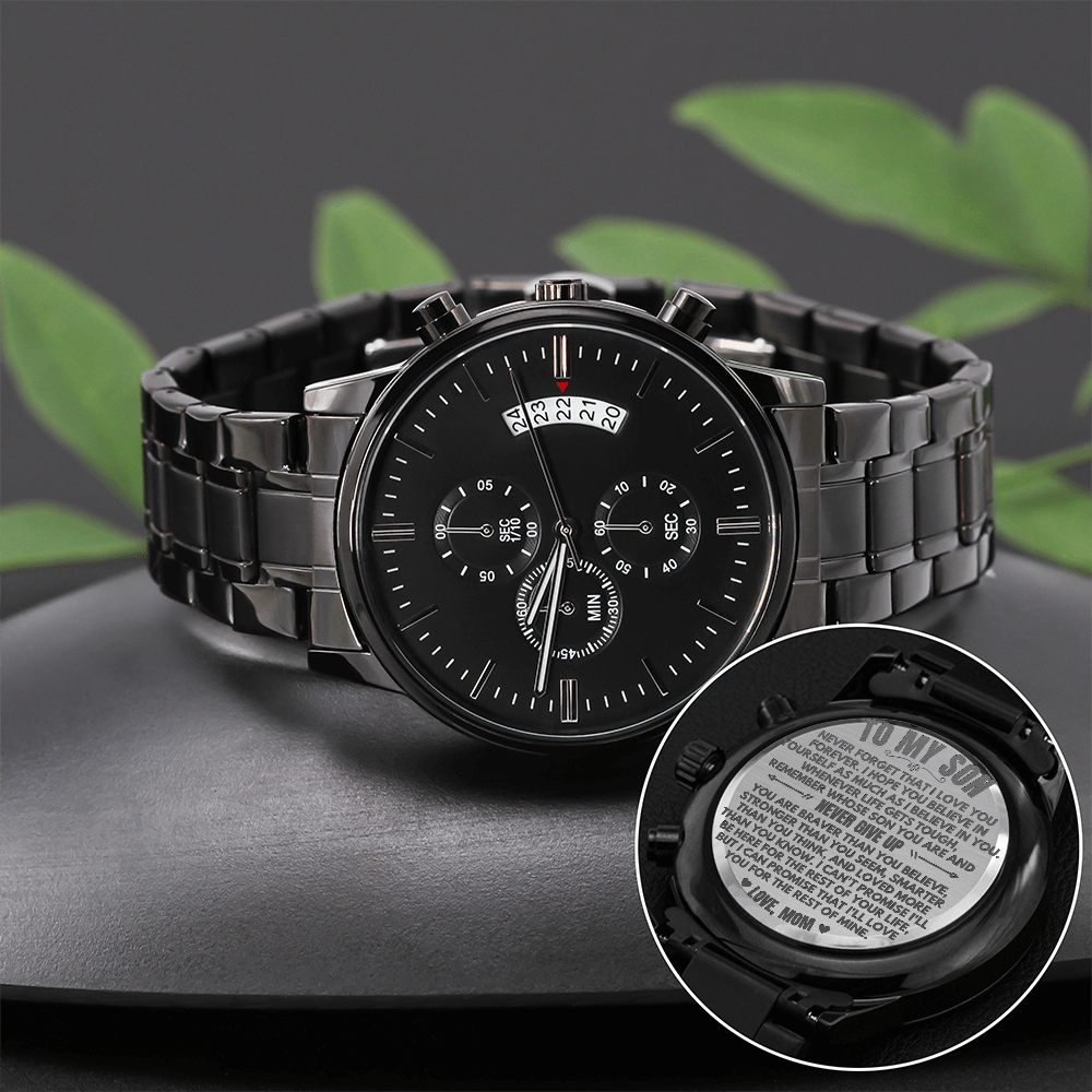 To My Son - Love, Mom - Engraved Chronograph Watch - SS492M