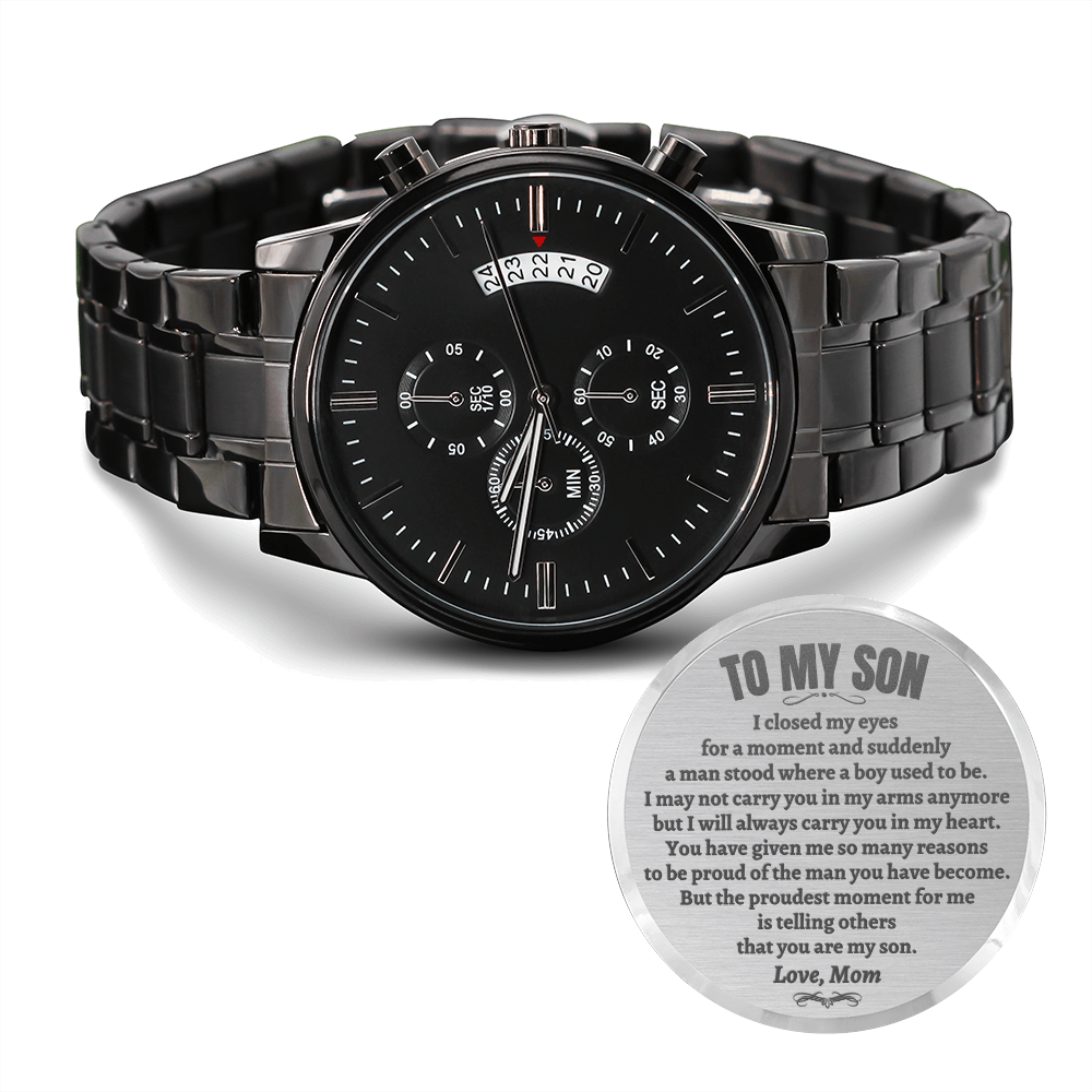 To My Son - Love Mom - Luxury Engraved Watch - SS43