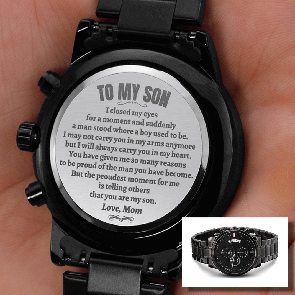 To My Son - Love Mom - Luxury Engraved Watch - SS43