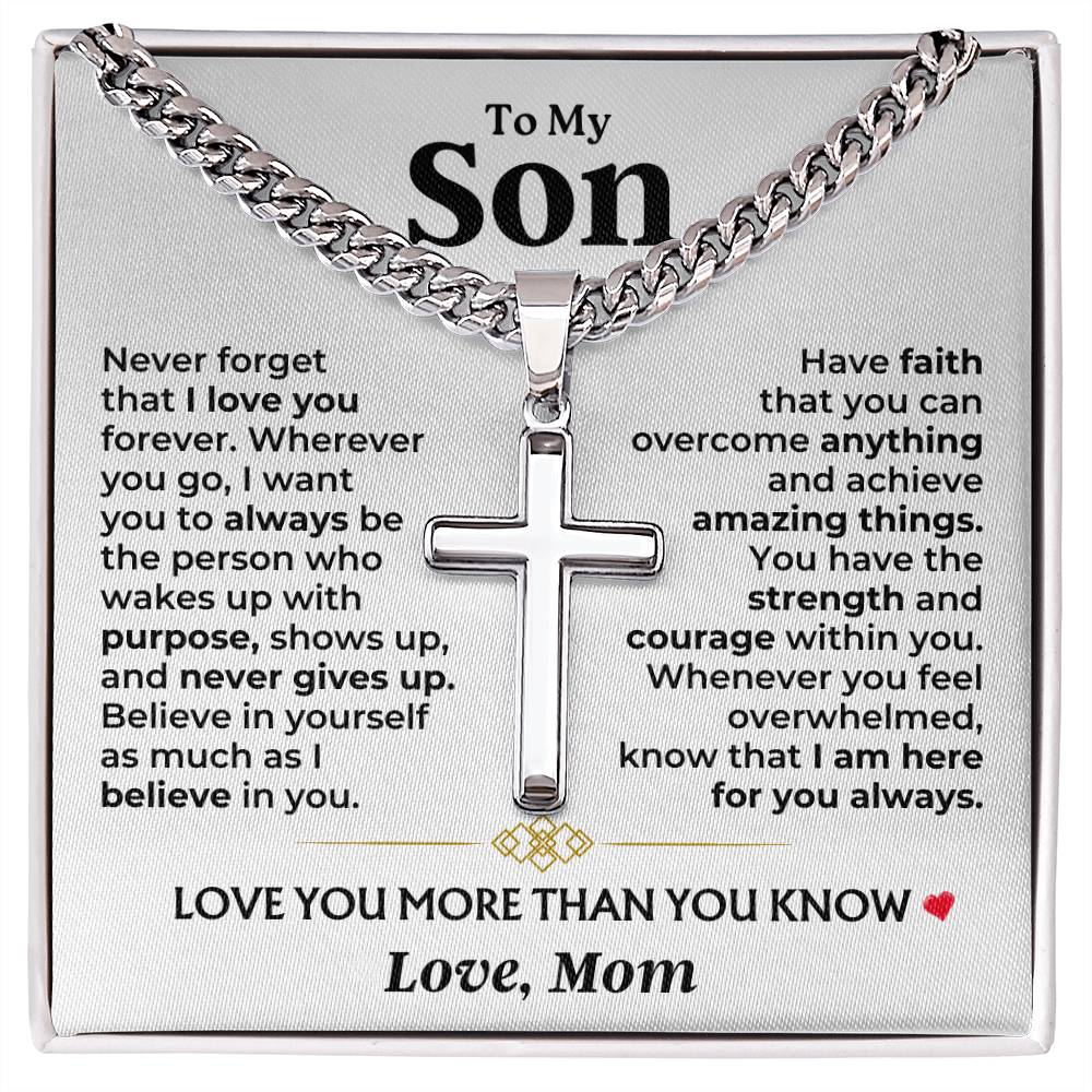 To My Son - Mom - Love You More Than You Know - Artisan Cross Gift Set - SS604S