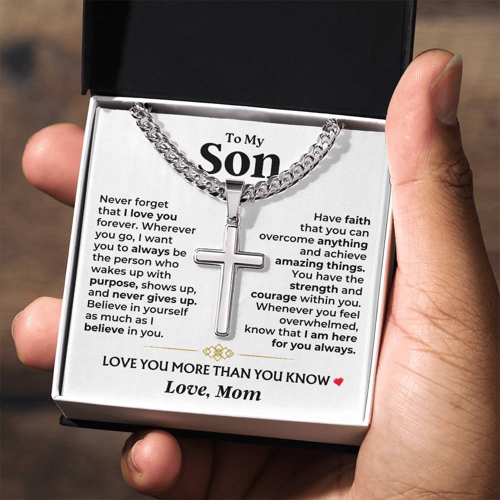 To My Son - Mom - Love You More Than You Know - Artisan Cross Gift Set - SS604S