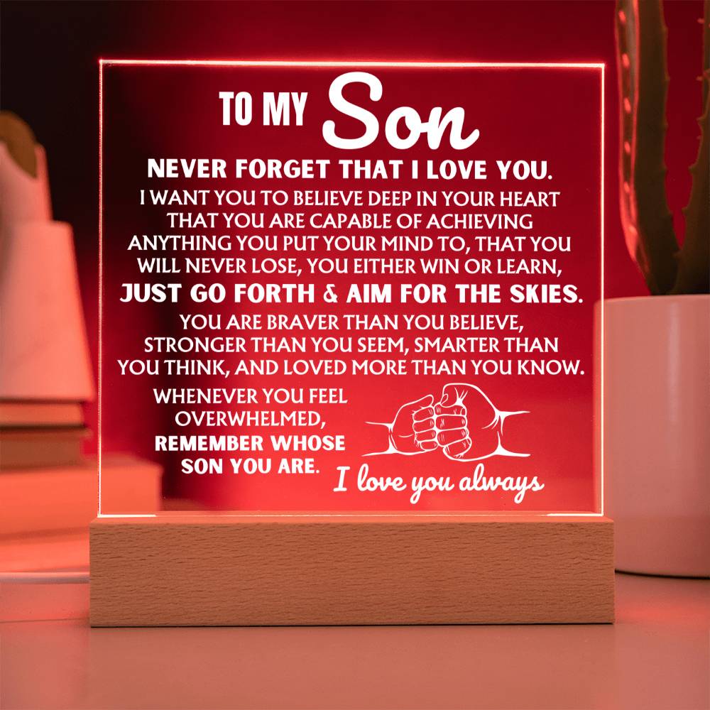 To My Son  "Never Forget That I Love You" | Acrylic Lamp ❤️ AC50S