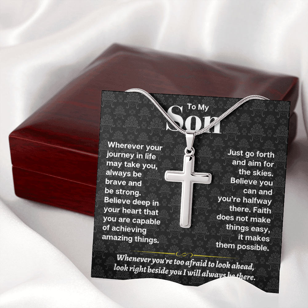 To My Son - Personalized - Artisan-Crafted Cross - Gift Set - SS178S
