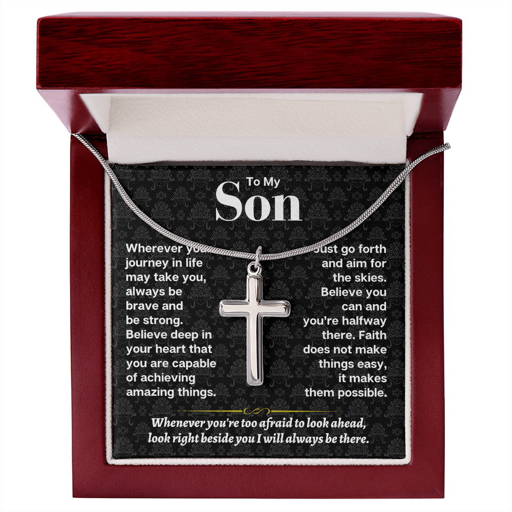 To My Son - Personalized - Artisan-Crafted Cross - Gift Set - SS178S