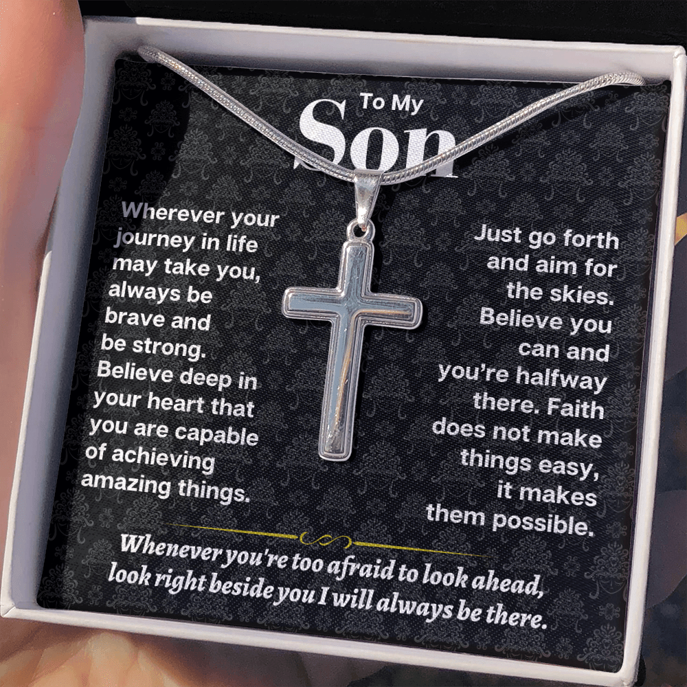 To My Son - Personalized - Artisan-Crafted Cross - Gift Set - SS178S