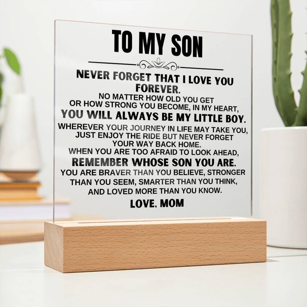 To My Son "You'll Always Be My Little Boy" LED-Lit Acrylic Plaque - AC19