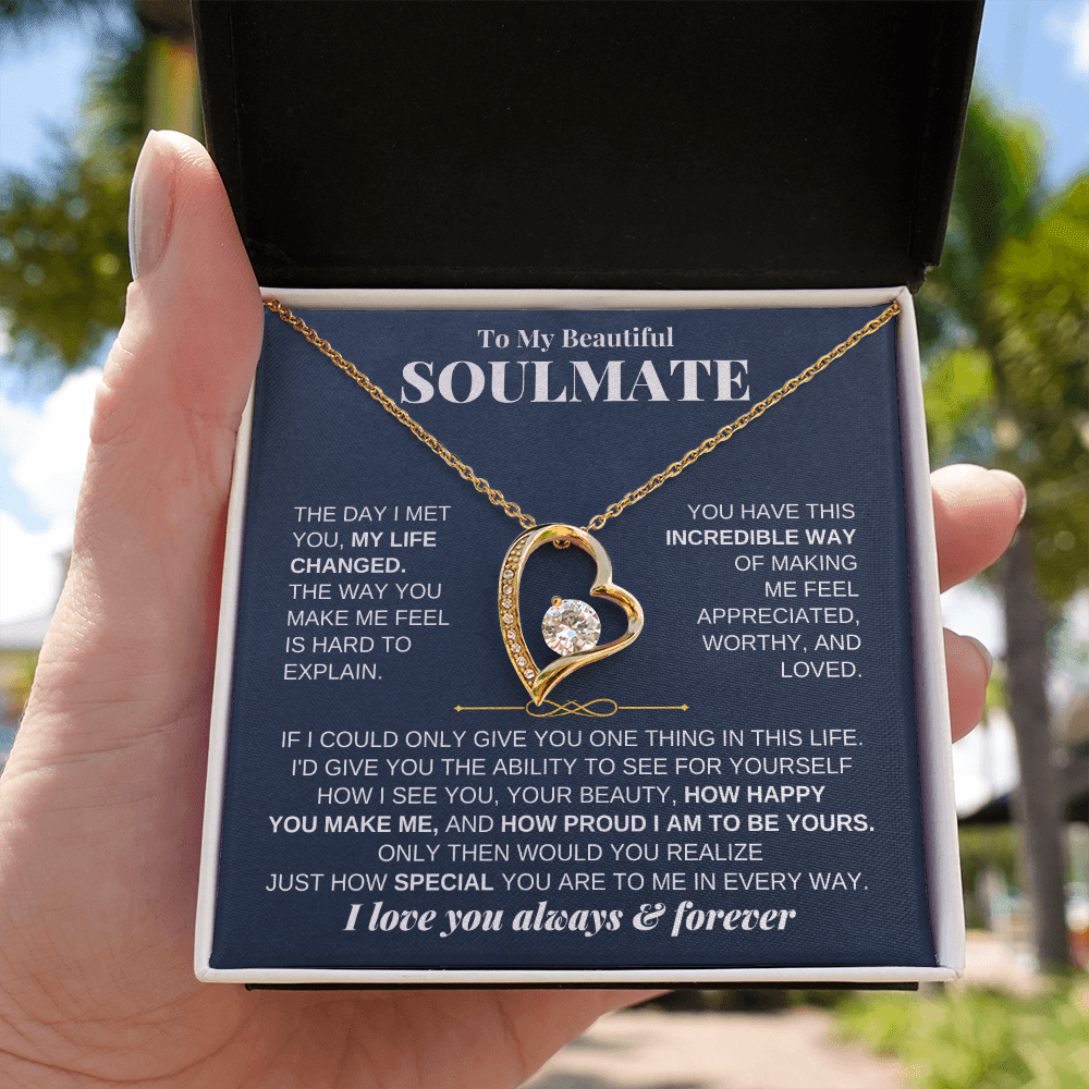 To My Soulmate - 18k Gold Heart Finish - Gift Set - SS162