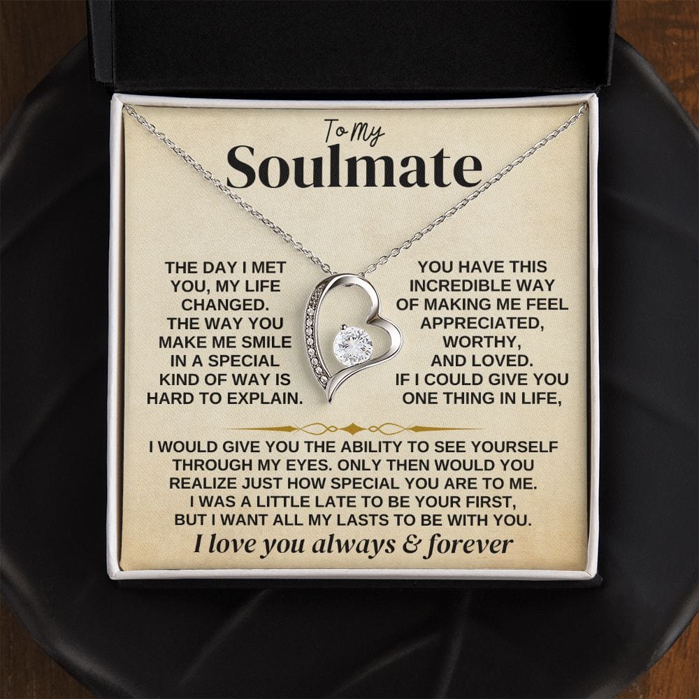 Soulmate Necklace Gift Set With Message Card