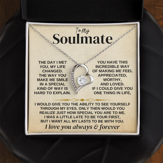 Soulmate Necklace Gift Set With Message Card
