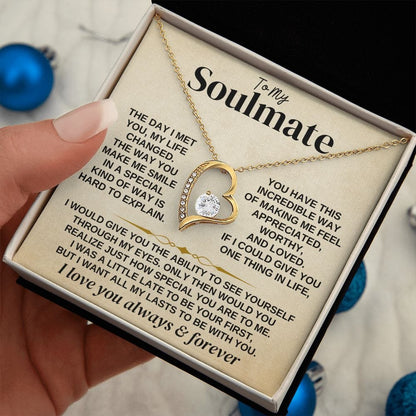 Soulmate Necklace Gift Set With Message Card
