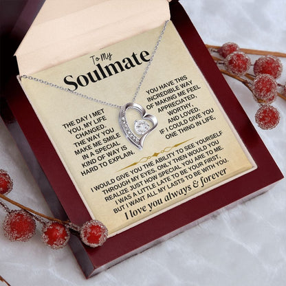 Soulmate Necklace Gift Set With Message Card