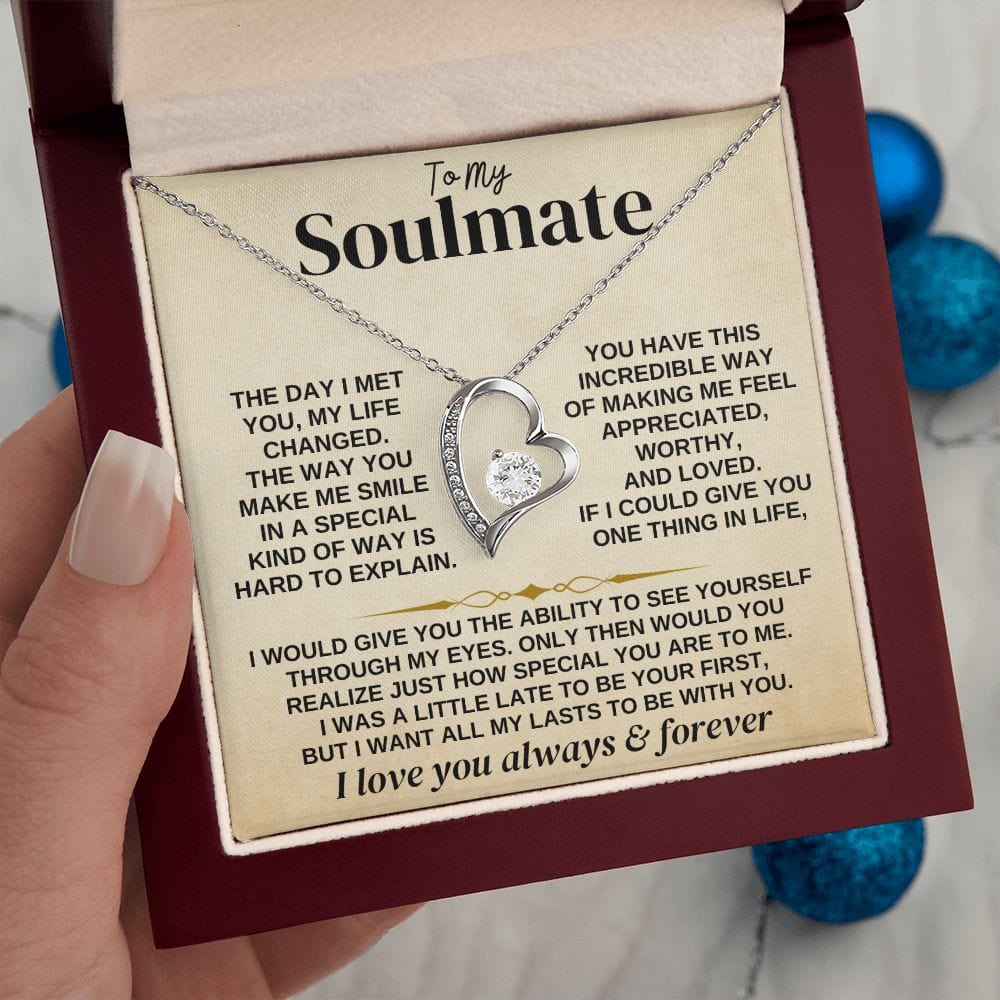Soulmate Necklace Gift Set With Message Card