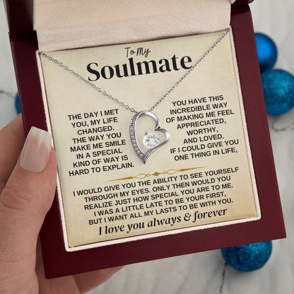 Soulmate Necklace Gift Set With Message Card