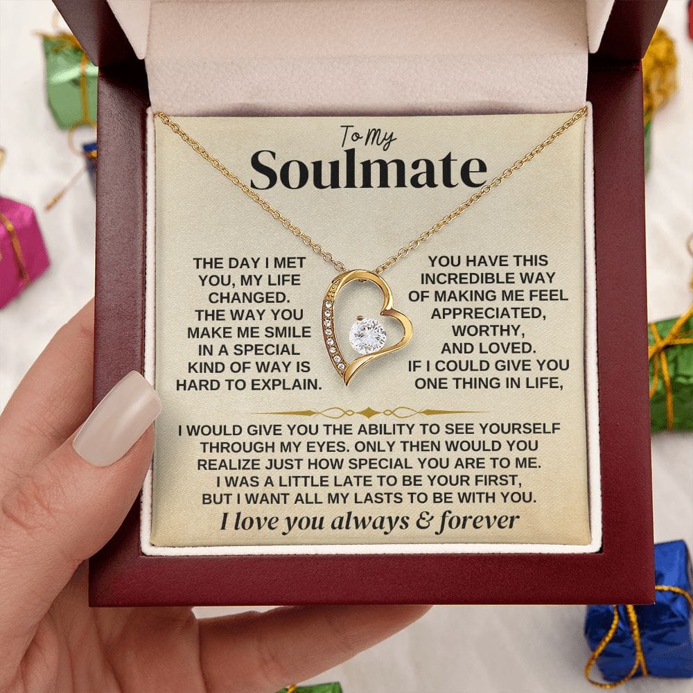 Soulmate Necklace Gift Set With Message Card