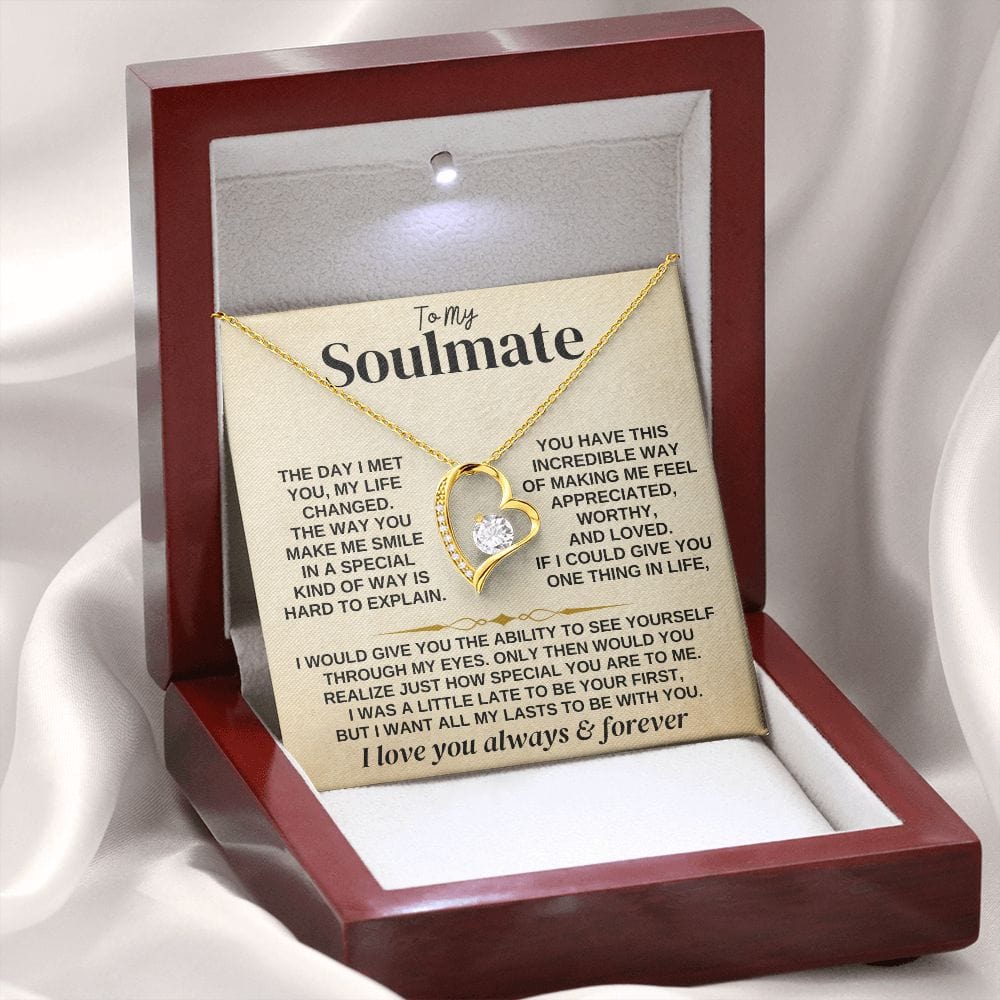 Soulmate Necklace Gift Set With Message Card